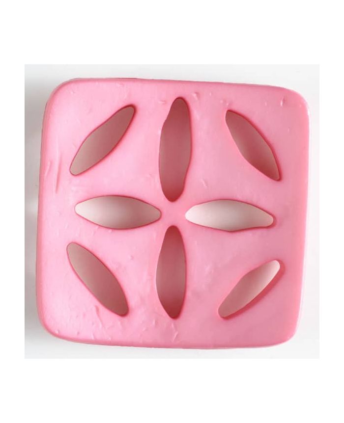 60mm Square Pink Button