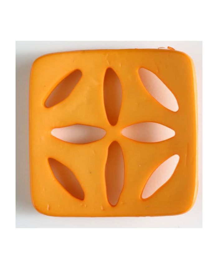 60mm Square Orange Button