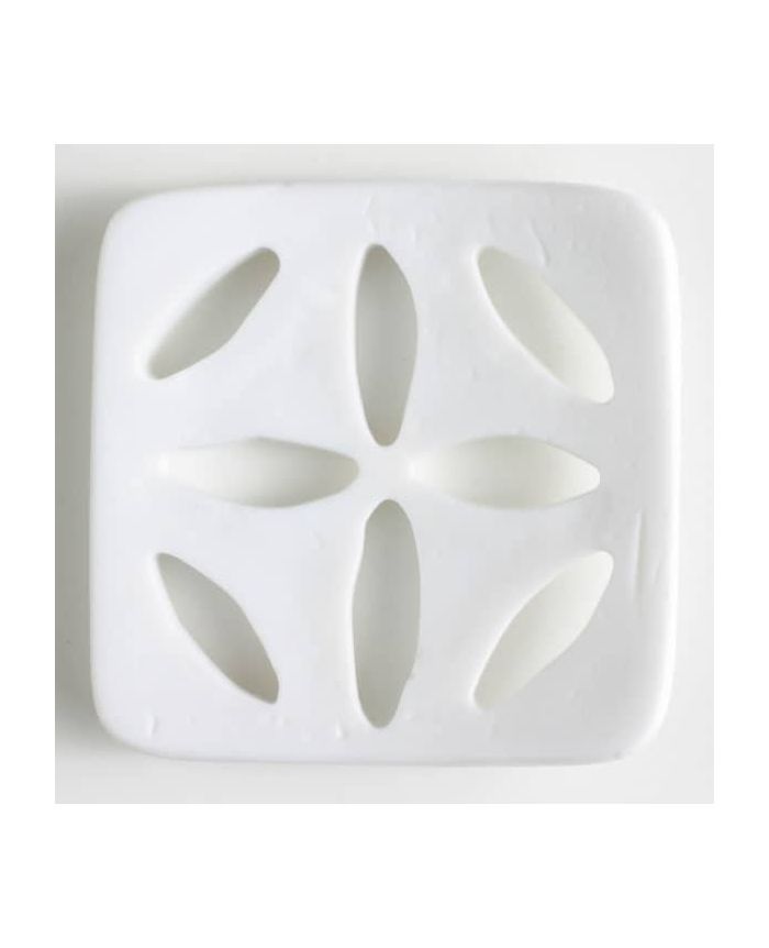 60mm Square White Button