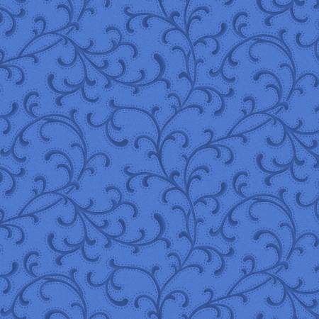Blue Belle - Navy Scroll - Yardage