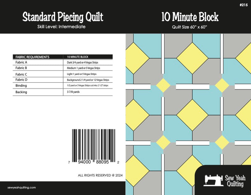 10 Minute Block Quilt 60" x 60"