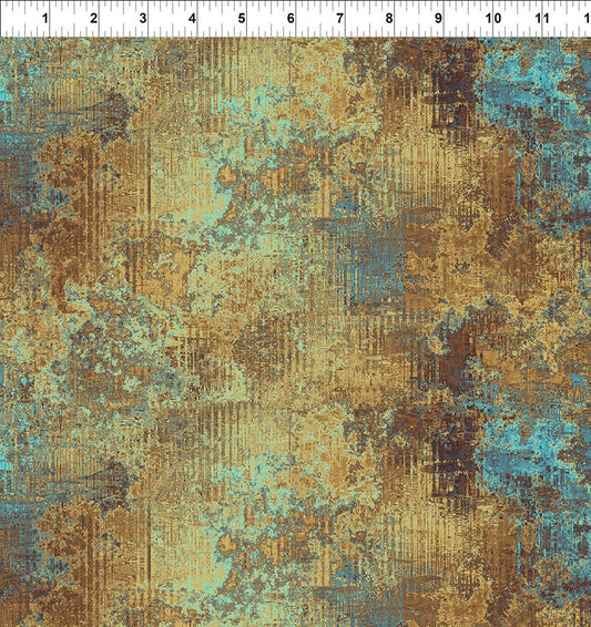 Steampunk Menagerie - Corrosion - Gold - Yardage