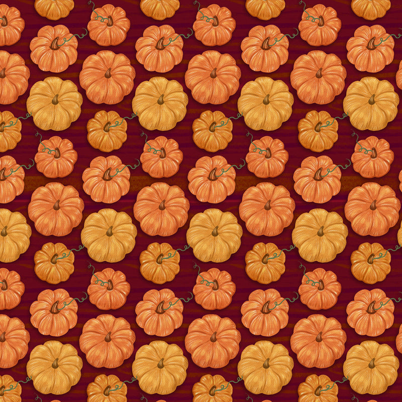 Fall Flavors Pumpkins Red Fabric