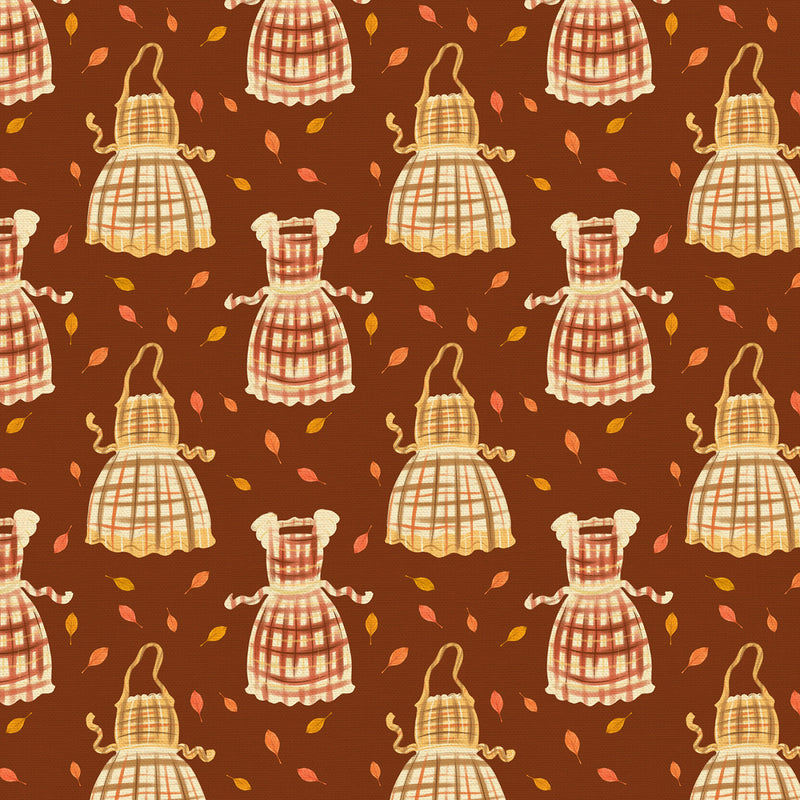 Fall Flavors Aprons Brown Fabric