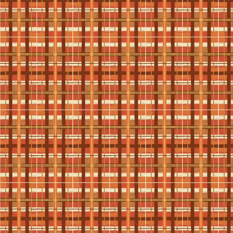 Fall Flavors Fall Plaid Orange/Brown Fabric