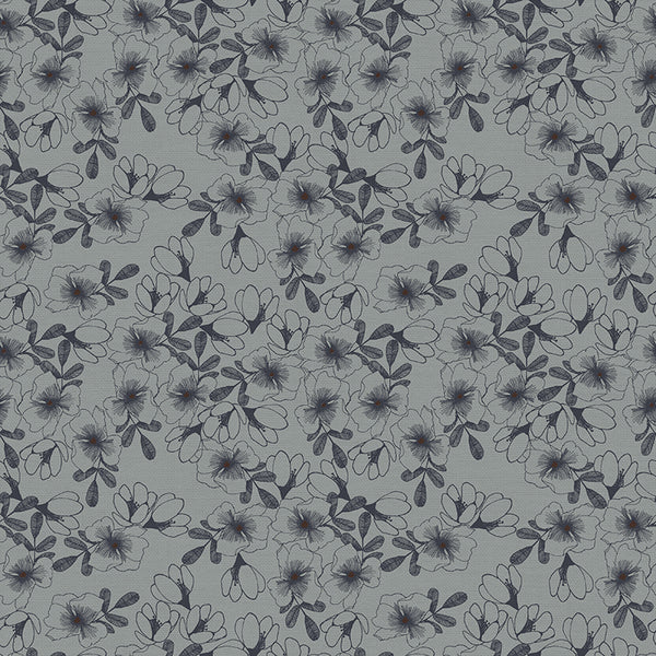 A Walk in the Woods Blue Small Floral Yardage