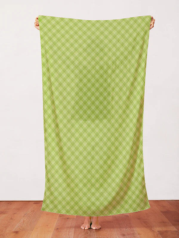 Playful Plaids Grass Green Fabric