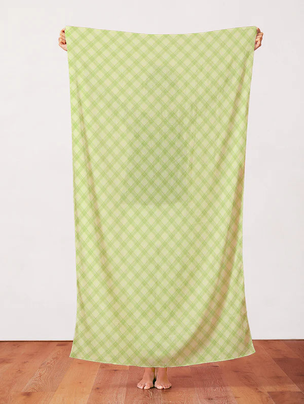 Playful Plaids Light Green Fabric