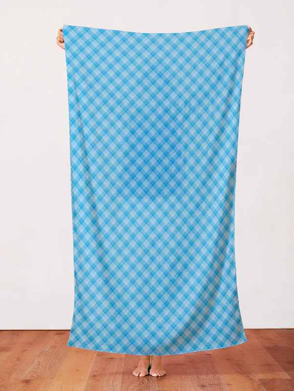 Playful Plaids Sky Blue Fabric