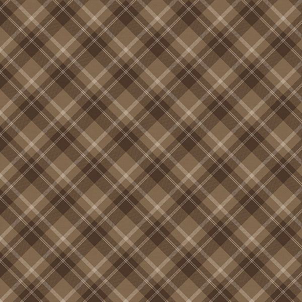 Playful Plaids Dark Brown Fabric