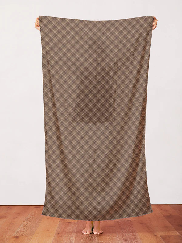 Playful Plaids Dark Brown Fabric