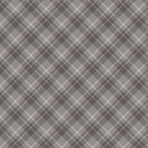 Playful Plaids Medium Grey Fabric