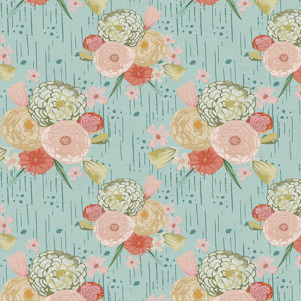 Blossom Aqua Fabric