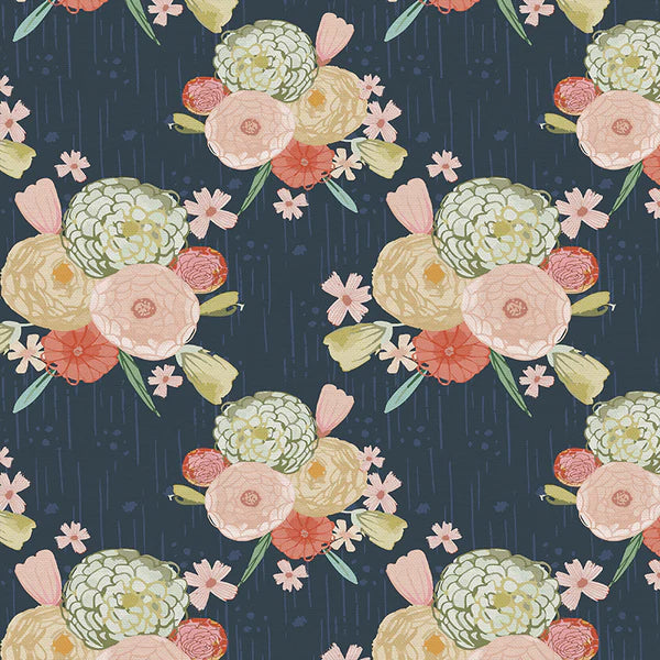 Blossom Navy Fabric