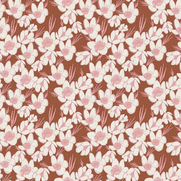 Blossom Flower Fields Red and Pink Fabric