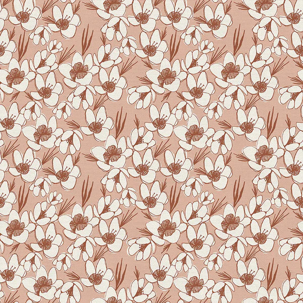 Blossom Flower Fields Red and White Fabric