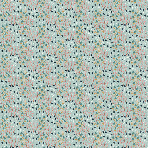 Blossom Flower Buds Aqua Yardage