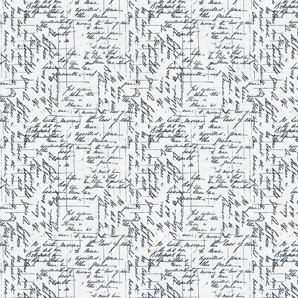 Blossom Handwriting Navy Yardage