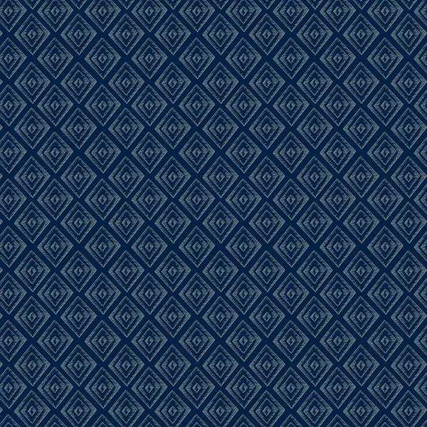 Kudzu Dark Blue Dollys Diamond Fabric