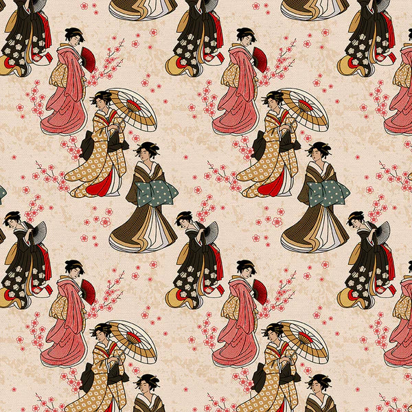 Kimonos & Koi Geishas Fabric