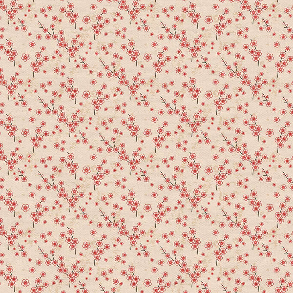 Kimonos & Koi Cherry Blossom Cream Yardage