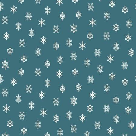 Winter In Snowtown Tossed Snowflakes Fabric