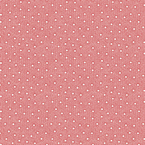 Winter In Snowtown Small Geo Dots Red Fabric