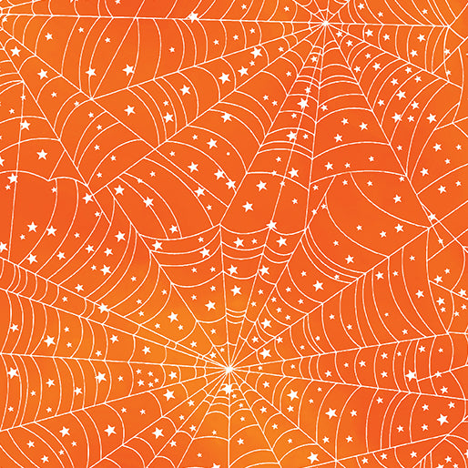Glow-O-Ween Glowing Webs Orange Yardage