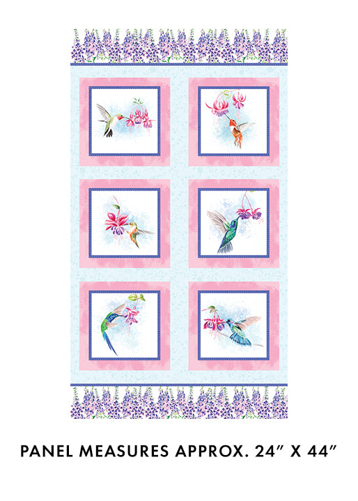 A Painted Garden Hummingbird Garden White Multi Panel