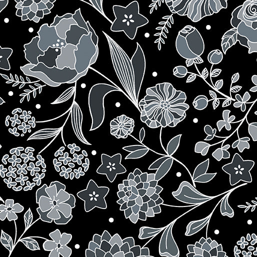 Botanica Feature Charcoal Fabric