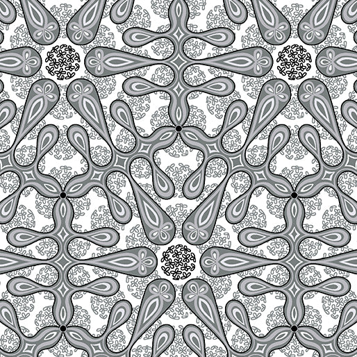 Botanica Medallion Gray Fabric