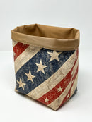 Tub Totes - Red, White, & Blue Stripes with Stars