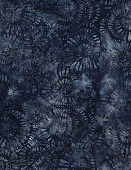 Forest Trails - Swirly Seeds - Blue - Yardage