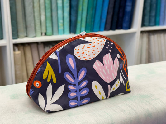 Taco Pouch Bag #14 - Artsy Flowers on Blue