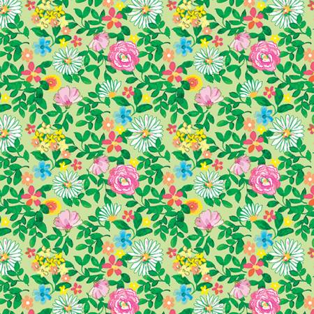 Tropical Splash - Little Tropical Garden - Green - Yardage
