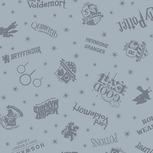 Harry Potter 2nd Edition - Shadow Words - Gray - Yardage