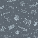 Harry Potter 2nd Edition - Shadow Words - Dark Gray - Yardage
