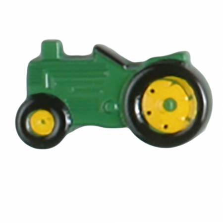 Green Novelty Tractor Button- Dill Buttons - 1525DB