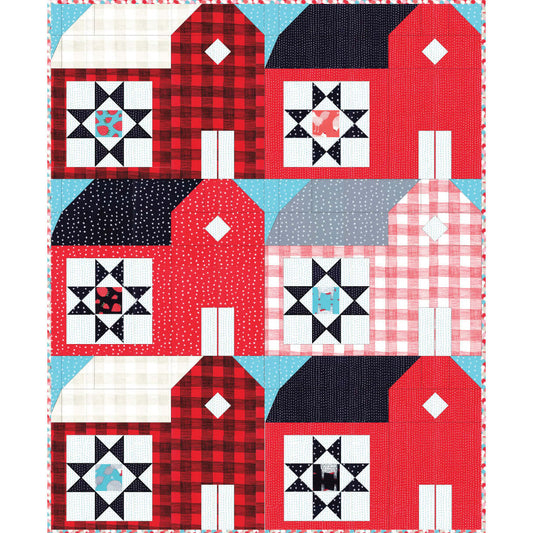 Red Barns Quilt Kit 48 x 60" Moda