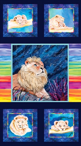 Starlight Safari Star Lion Panel 24" x 43"