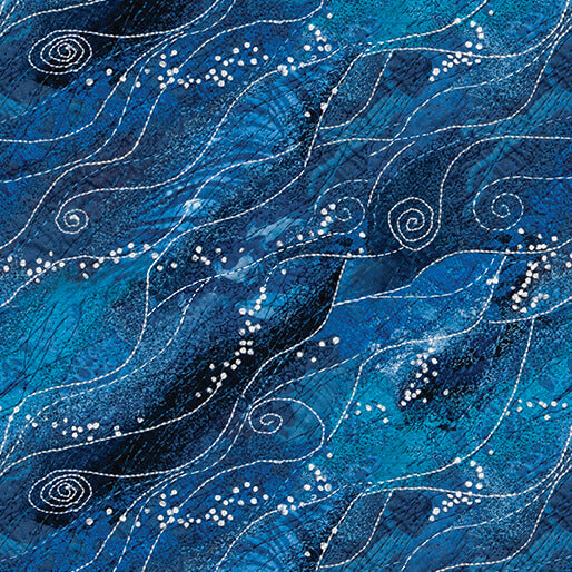 Starlight Safari Starlight Texture Blue Fabric