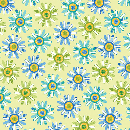 Serendipity Daisy Lime Fabric