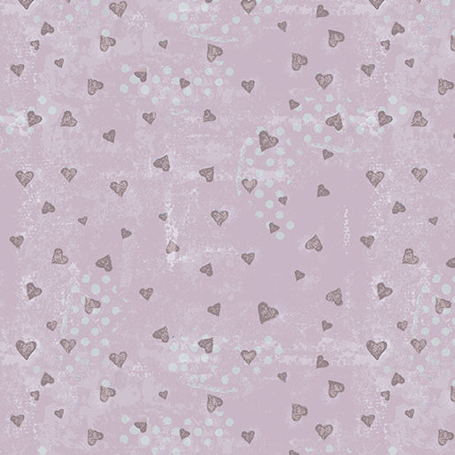 A Heart Led Life Tonal Hearts Mauve Fabric