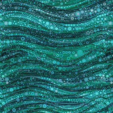 Teal Abstract Circles Fabric