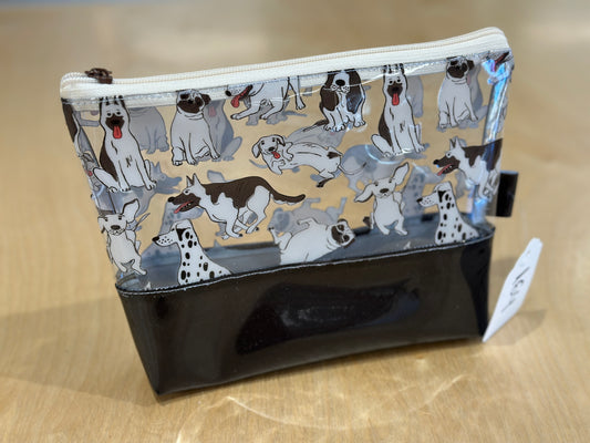 Clear Vinyl Bag #164 - Black and White Dogs with Black Base