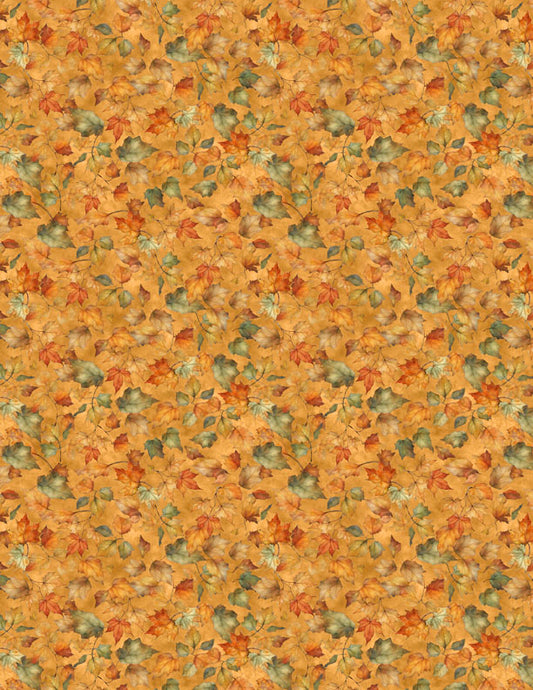 Glorious Fall Leaves Orange Fabric