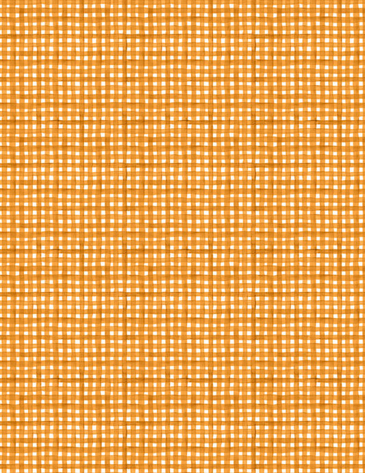 Glorious Fall Gingham Orange Fabric