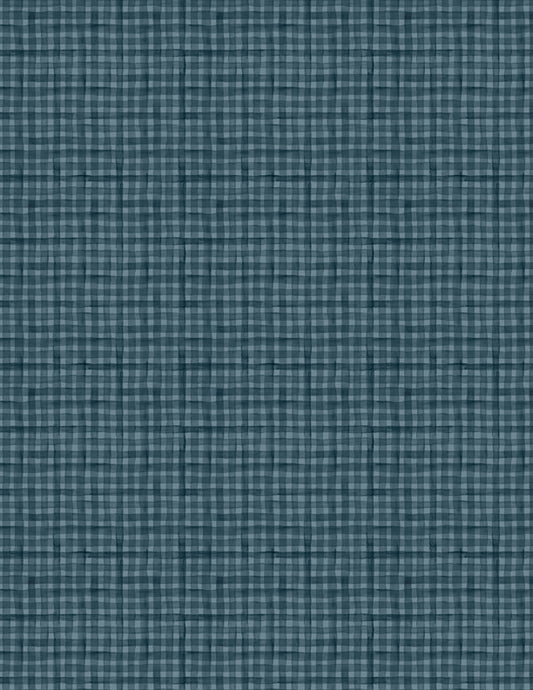 Glorious Fall Gingham Dark Blue Fabric