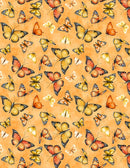 Dahlia Botanica -  Butterflies - Orange - Yardage