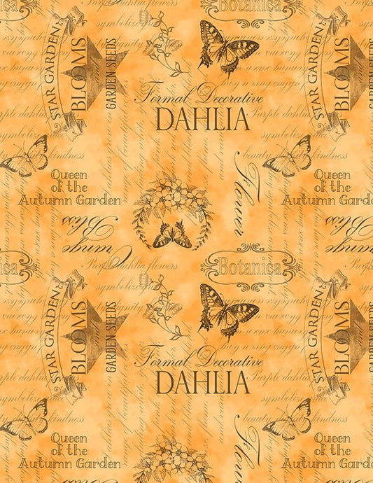 Dahlia Botanica -  Ephemera - Orange - Yardage